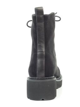 01-M03 BLACK Ботинки демисезонные женские (натуральная кожа, велюр, байка) - Фабричный китай фото 10