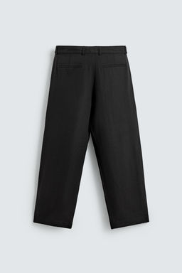 PANTAL?N PLIEGUES TRAJE RELAXED FIT / Negro - Zara фото 7