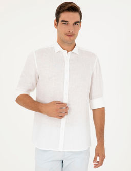 Beyaz Keten Regular Fit G_mlek - Pierre cardin фото 3