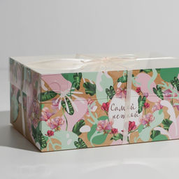 Цена за 5 шт. Коробка для капкейка, кондитерская упаковка, 6 ячеек «Самой нежной», 23 х 16 х 10 см