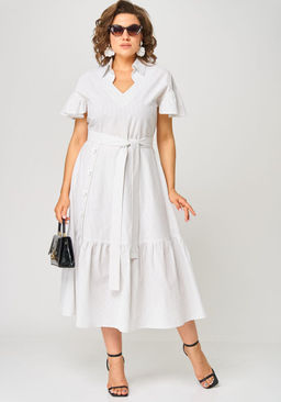 Платье EVA GRANT 7325О белый в полоску