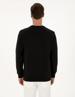 Siyah Regular Fit Sweatshirt - Cacharel фото 5