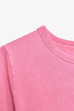 WASHED-EFFECT RHINESTONE T-SHIRT - Zara фото 6