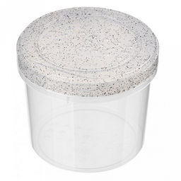 Банка пластмассовая "Asti" 0,7л, д11,5см, h10см, с завинчивающейся крышкой, гранит светло-серый (Россия)