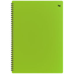 Тетрадь 80л. А4 на спирали BG "Neon. Салатовая", клетка (Т4гр80_пл 08691) пластиковая обложка
