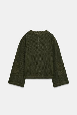 CHAQUETA COMBINADA CROCHET / Khaki - Zara фото 8
