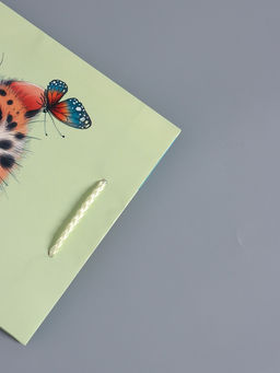 Пакет подарочный ламинированный «Маленький котенок», мятный - голубой, 18×22.3×10 см