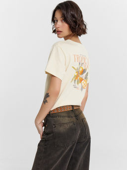 Футболка женская желтая с принтом и надписью tropical mood - Mark formelle фото 6