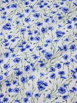 Полулен Душистые васильки, ш.1.5м, хлопок-70%, лен-30%, 140гр/м.кв