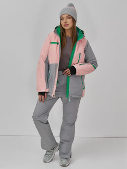 Гоннолыжная куртка женская зимняя персикового цвета 709P - Chunmai фото 6