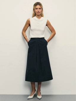 Юбка миди А-силуэта из хлопка и тенсела / Zarina