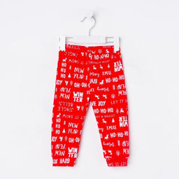 Штанишки Крошка Я Happy winter, рост 62-68 см, красный  фото 4