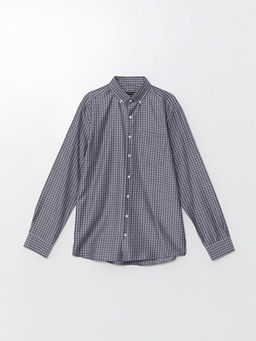 Regular Fit Uzun Kollu Ekose Gabardin Erkek G?mlek