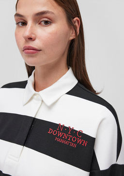 Cizgili Polo Tisort - Mavi фото 5