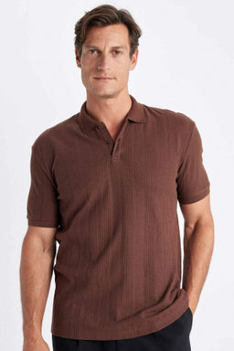 Regular Fit K?sa Kollu Triko Polo Tisort - Defacto фото 3