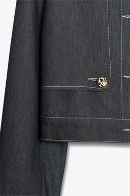 CONTRAST STITCH CROPPED JACKET - Zara фото 8