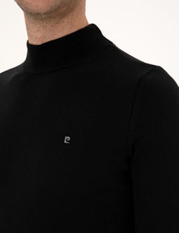 Siyah Slim Fit Yar_m Bal_k__ Yaka Basic Triko Kazak - Pierre cardin фото 7