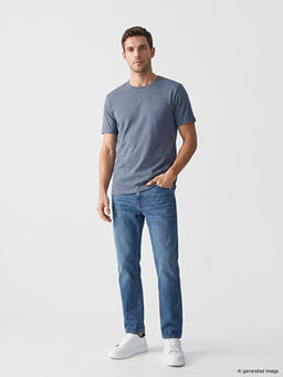 Slim Fit %100 Pamuk Basic Ti??rt - Waikiki фото 2