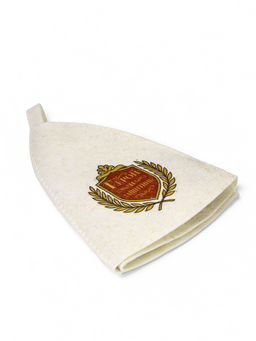 Шапка для бани с принтом "Герой и защитник", белая