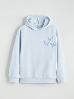 Kap??onlu K?z ?ocuk Kal?n Sweatshirt