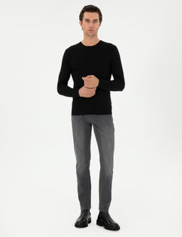 Черный зауженный свитер - Cacharel фото 4