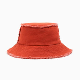 Панама женская джинсовая MINAKU с необработанными краями, оранжевая, размер 56-58