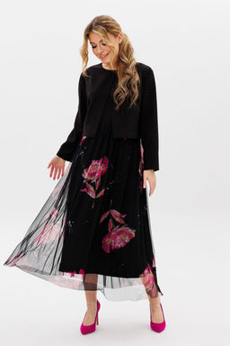 Платье AmberA 1113 черный/фуксия  фото 3