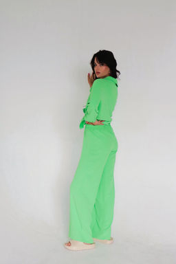 9979 Брюки-палаццо салатовые летние - Martichelli фото 23