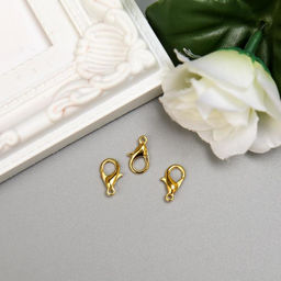 Цена за 40 шт. Основа для брелока карабин металл золото 1,2х0,6 см