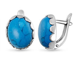 Серьги, бирюза пресс., СПН4196