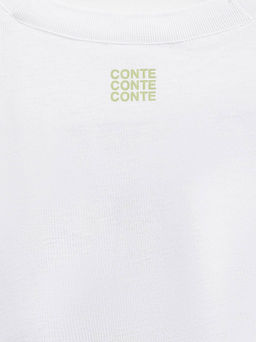 CONTE Футболка с манжетами и вышивкой As it was LD 2679 white-pantera