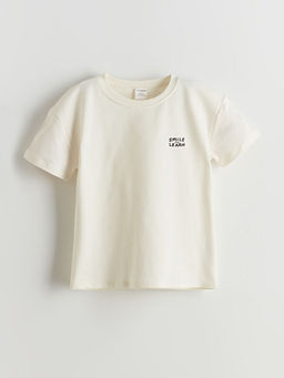 Yaz? Bask?l? Pamuklu Erkek ?ocuk Ti??rt