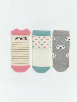 Desenli K?z Bebek Soket ?orap 3l?