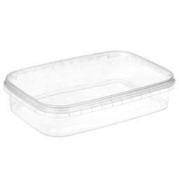 Контейнер из полимера Куб 124 0,5л, 18,3х12,4х3,8см, прямоугольный, герметичная крышка, контрольный замок, прозрачный (Россия)