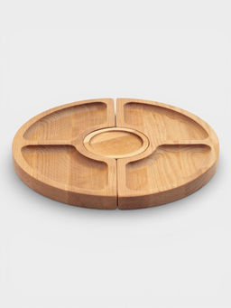 Подарочный набор посуды Adelica С любовью, столик для вина d=32 см, менажница d=25 см, подсвечник d=8 см, дерево берёза