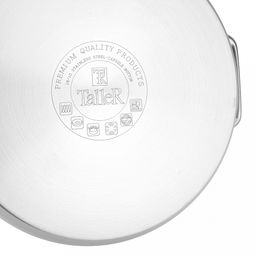 Кастрюля из нержавеющей стали "Сascade" 5л, д24см, h11,5-16см, s0,6мм, дно д22,5см, s2,9мм, стеклянная крышка со стальным ободом и сливом, пароотовод, капсулированное дно, полировка внешняя - матовая, внутренняя - матовая, ручки из нержавеющей стали