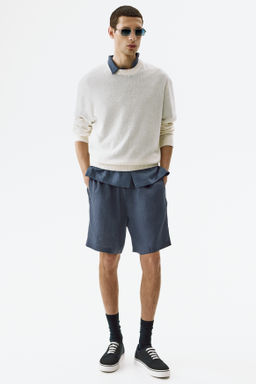 Pantal?n corto de lino Relaxed Fit - H&m фото 5