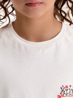 PELICAN, футболка для девочек, Молочный  фото 3