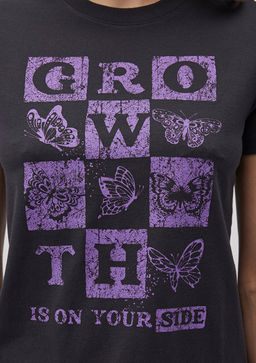 Kelebek Bask?l? Antrasit Tisort - Mavi фото 6