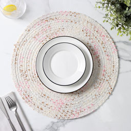 Цена за 12 шт. Салфетка сервировочная на стол Доляна Серпантин, d=38 см, цвет белый  фото 3