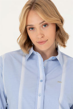 U. S. Polo Assn Женская синяя рубашка с длинным рукавом - U.s. polo assn фото 3