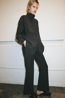ZW COLLECTION CROPPED FLARE TROUSERS