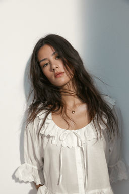 Blusa de algod?n con bordado ingl?s - H&m фото 7