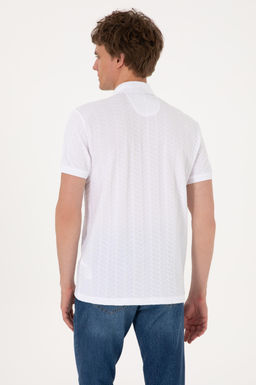 Erkek Slim Fit Polo Yaka Beyaz Dokulu Ti__rt Sepette S_rpriz _ndirim - U.s. polo assn фото 12