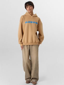 Теплое худи женское бежевое с начесом - Mark formelle фото 4