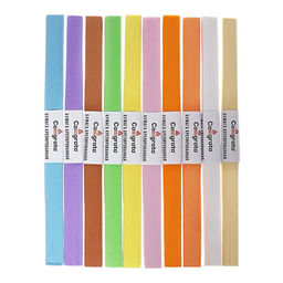 Набор бумаги крепированной в рулоне, 10 штук/10 цветов, 50×200 см, 30 г/м²