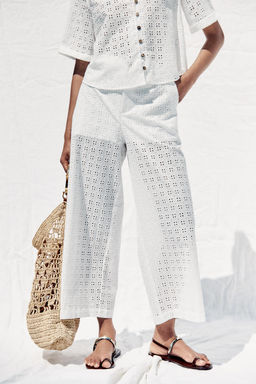 CULOTTE TROUSERS WITH CUTWORK EMBROIDERY - Zara фото 11