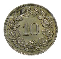 10 раппенов 1953 года Швейцария