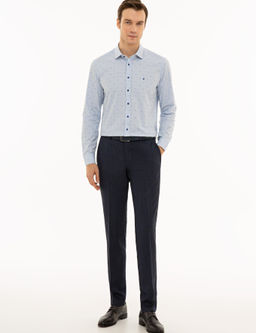 Голубая зауженная рубашка с длинным рукавом - Cacharel фото 4