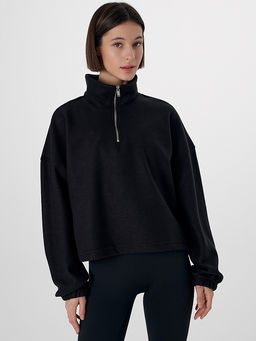 Свитшот женский черный из флиса